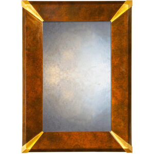 Art Deco Rectangular Mirror with corner detail.