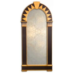 Extra large Art Deco Decorative Mirror with Romanesque arch.