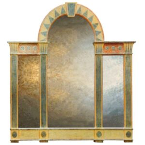Extra large Gothic Decorative Mirror with Romanesque arch.