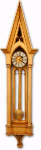 Large Gold Gothic Pendulum Case Clock.