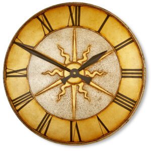 Large Gothic Round Clock in gold & silver leaf.