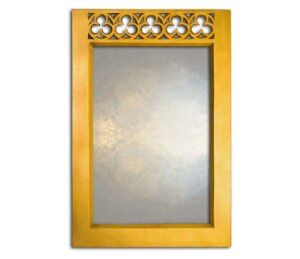 Large Rectangle Gothic Decorative Mirror with trefoil top.
