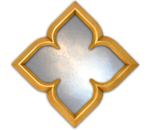 Lambert shaped small gothic mirror in gold