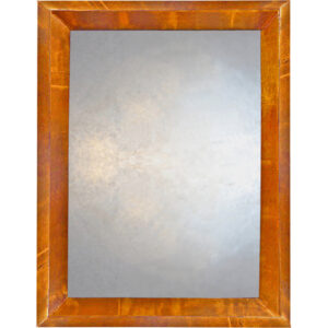 triangular art deco mantel clock with copper body